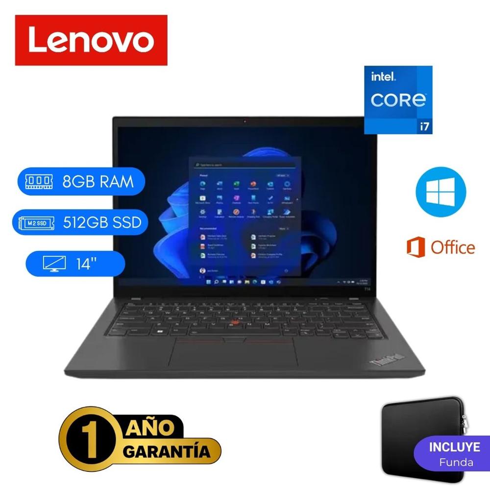 Reacondicionado Laptop  Lenovo ThinkPad T14 Core i7 12va 8GB RAM 512GB SSD 14""