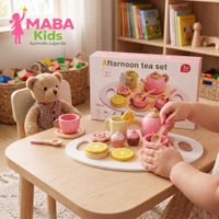 Hora del Té Casita - Juego de Té de Madera de 15 Piezas