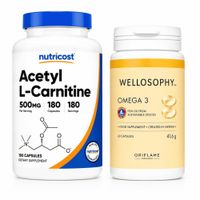 Pack Acetyl L-Carnitine 500 mg y Omega 3 Wellosophy