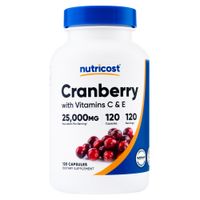 Cranberry con Vitamina C y E - Nutricost - 120 Cápsulas
