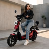 Bicimoto Eléctrica OXEN de Litio 350W Rojo Jam - Batería Extraíble