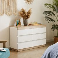 Cómoda Ventitas Home Catriona 6 Cajones Blanco Y Duna