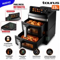 Freidora de Aire Digital Taurus Doble compartimiento Duo Air Tower 13 Litros