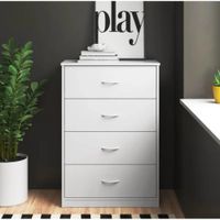 Cómoda Priyanka 4 Cajones Ventitas Home Blanco