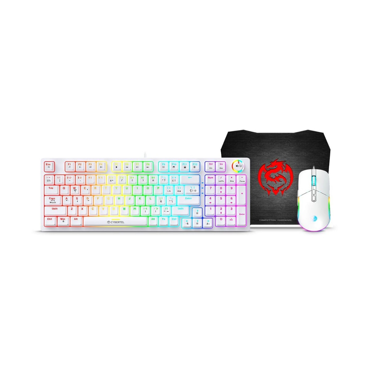 Kit Gamer Cybertel Striker GT1802W Teclado Mecánico + Mouse + Pad Mouse