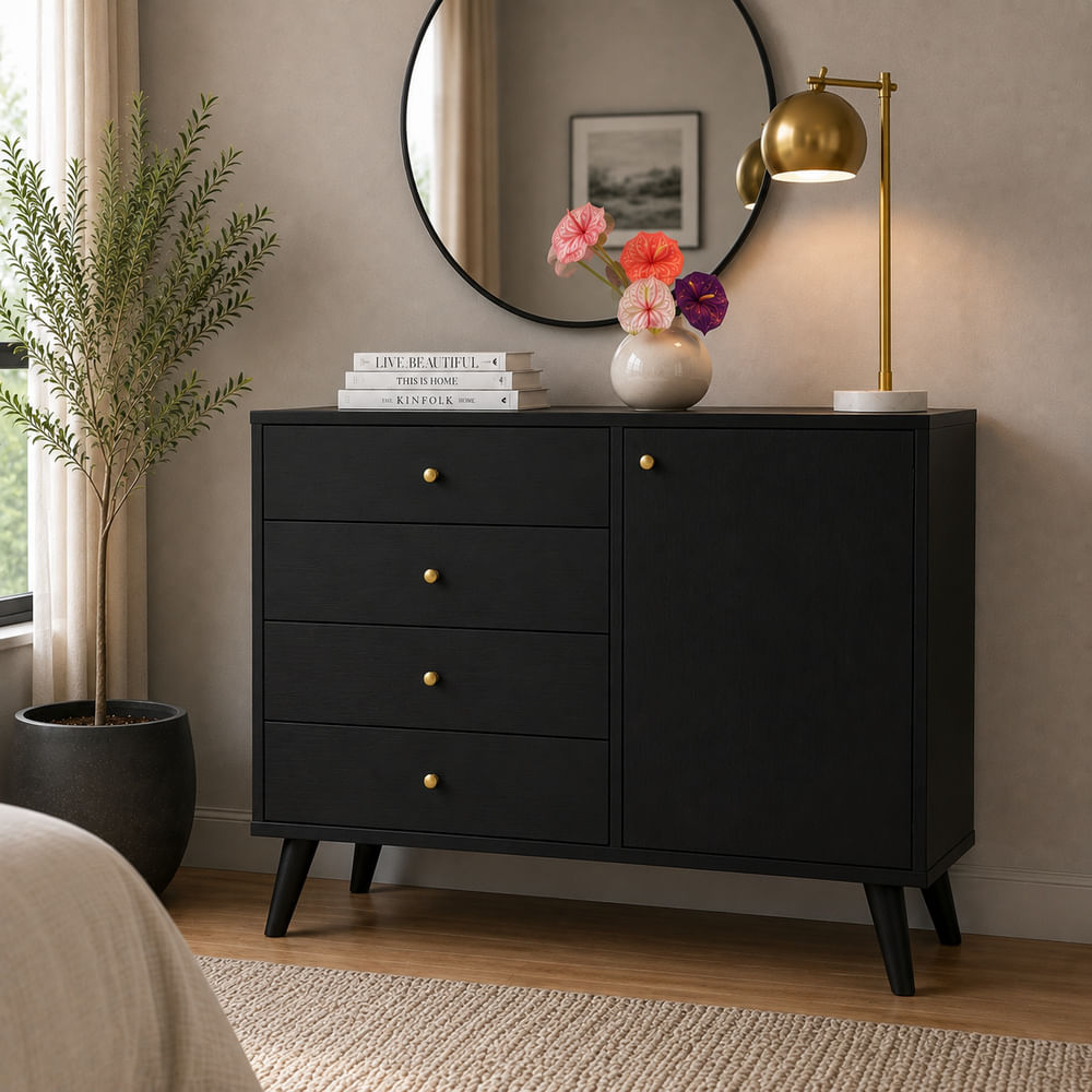 Cómoda Vintage Farisela Ventitas Home Negro