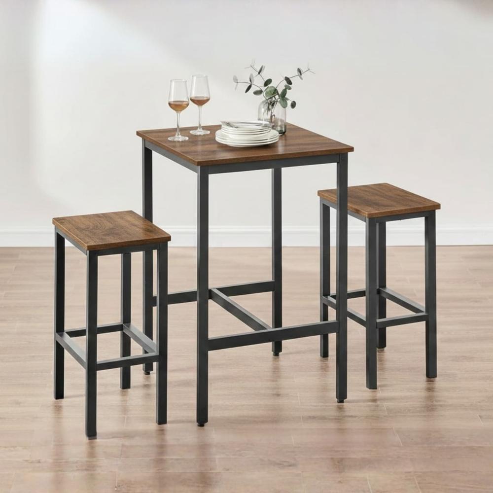 Juego de Comedor Bar Nox Caramelo con Mesa y Bancas Coricha Home