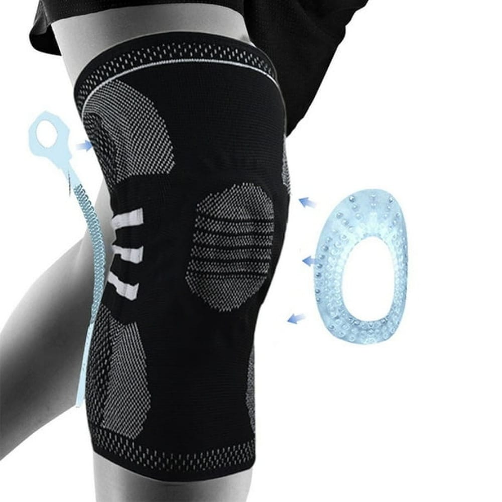 Rodillera con gel y Varillas Talla S  Marca BRANSON - Color Negro