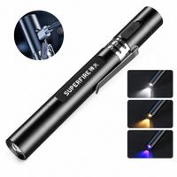Linterna Médica Recargable con 3 Luces Blanca Cálida y UV 395nm Tipo Lapicero