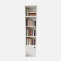 Estante Librero Organizador Vertical Con Puerta Blanco
