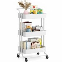 Carrito Organizador Multiuso 3 Niveles Con Ruedas Color Blanco.
