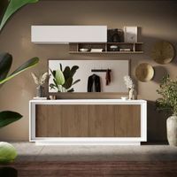 APARADOR MILORD 4 PUERTAS ESTANTES BLANCO ROBLE 205CM