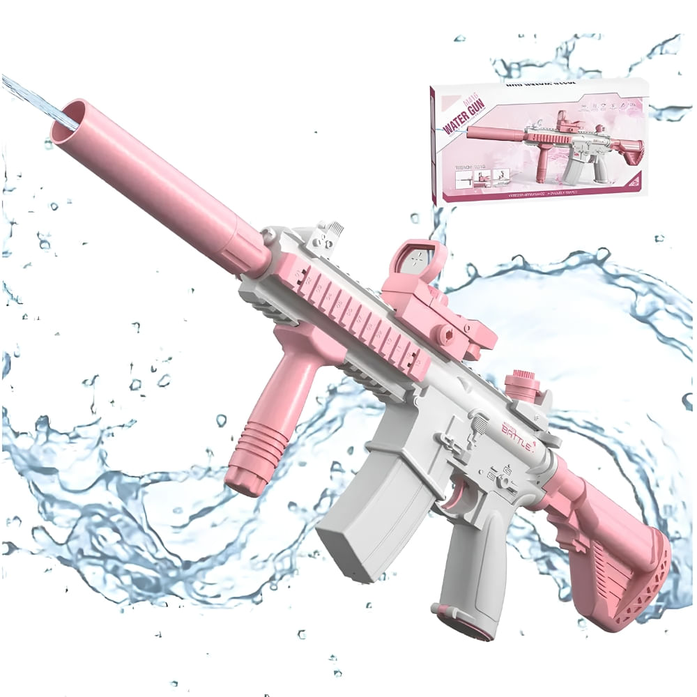 Juguete Pistola de Agua Eléctrica M416 Water Gun Rosada
