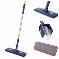 Trapeador Plano Autolimpiante con Microfibra Exprime sin Contacto Mopa 360 grados