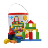 Juego Didáctico de Bloques de Madera 100pcs Multicolor