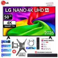 Televisor LG 50 NANO 4K UHD AI Smart TV 50NU800BPSB 2026 - Soundbar  Samsung