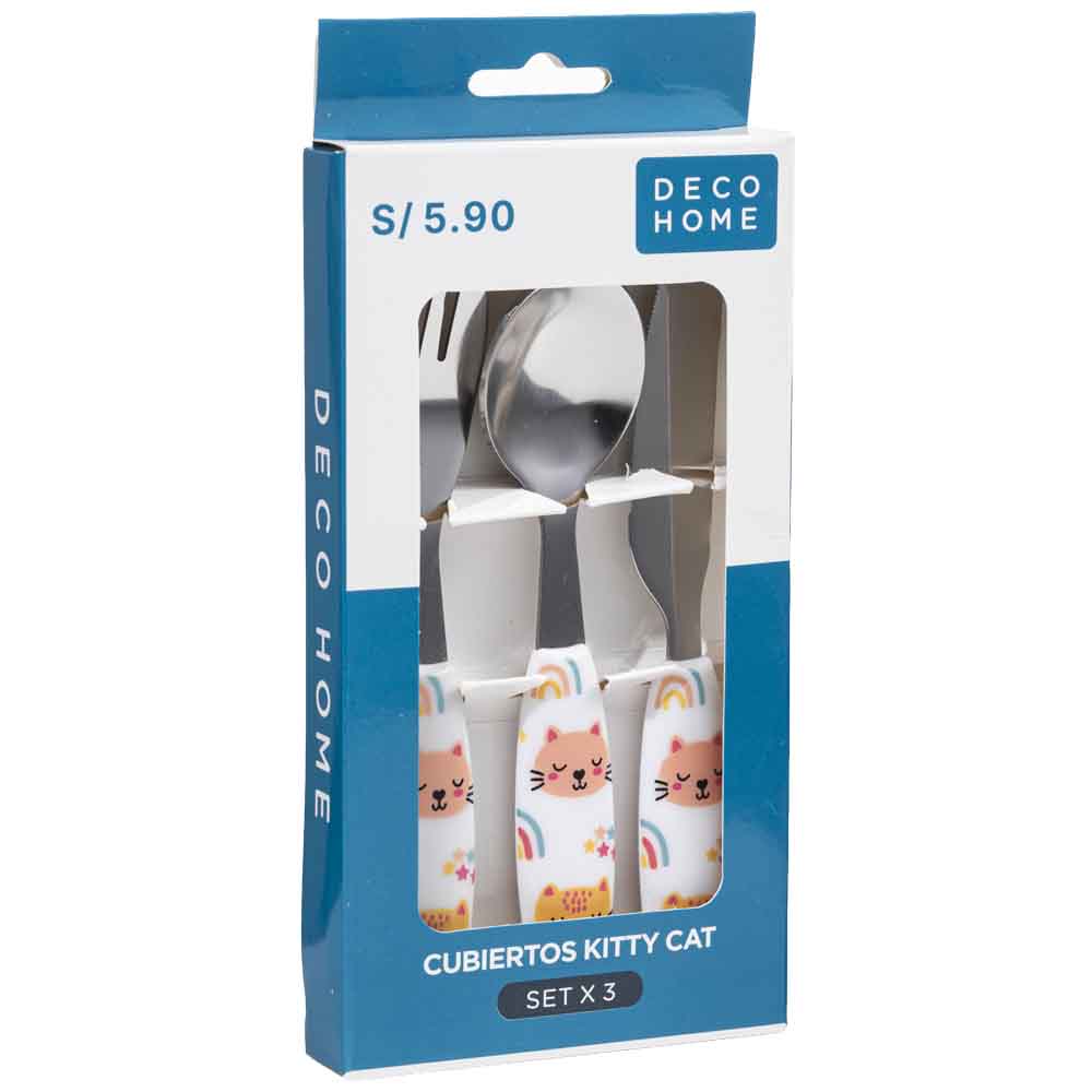 Set Cubiertos DECO HOME Kitty Cat x3un
