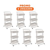 Pack6 Sistema de Orden con Tres Niveles y Ruedas para el Hogar