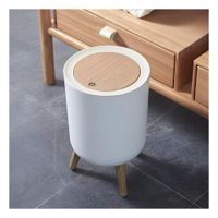 Papelera Funcional con Tapa Push y Patitas para Uso Diario en Casa Y Regalo Sticker