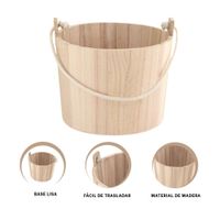 Recipiente Decorativo de Madera con Agarradera de Cuerda para Espacios del Hogar Y Ligas Regalo