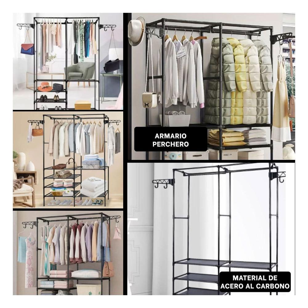 Estante Perchero de 2 Columnas para Hogar con Soporte Estable y Uso Continuo