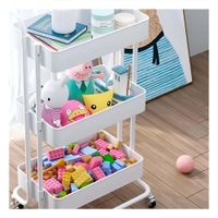 Mueble Auxiliar con Tres Niveles y Ruedas para Espacios Practicos Y notas