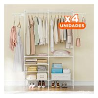 Pack4 Colgador Vertical de Dos Columnas para Ropa y Accesorios Personales