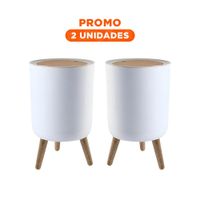 Pack2 Contenedor Moderno de Basura con Tapa Push y Patitas para Interior