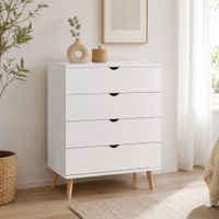 Cómoda Vintage Luna 4 Cajones Ventitas Perú Blanco