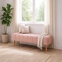 Banqueta Velour Dos Cuerpos Rosa Antifluido y Obsequio