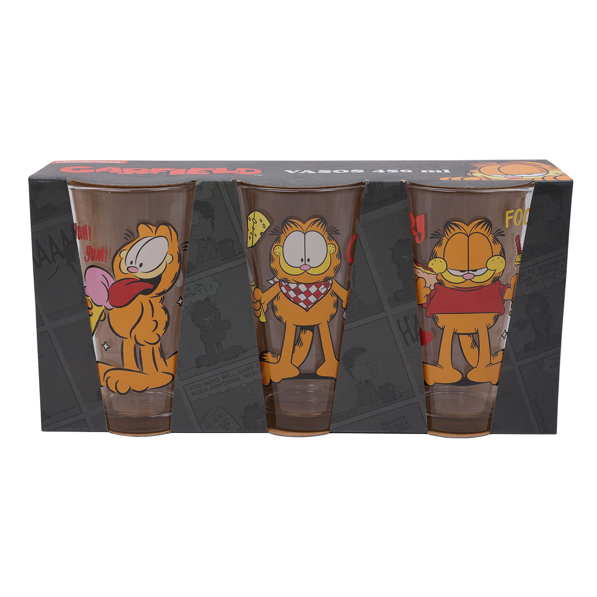 Set de Vasos GARFIELD 450ml 3Pzas