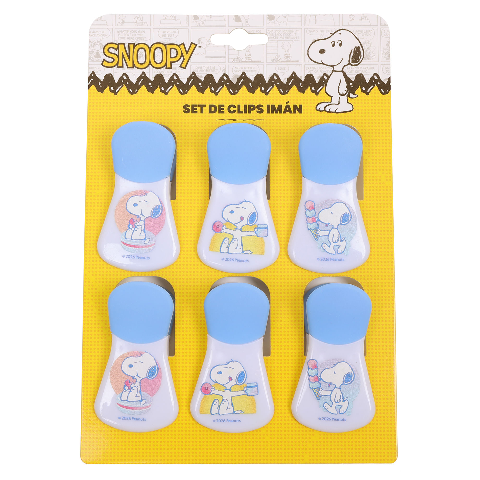 Set de Clips con Imán SNOOPY 6Pzas