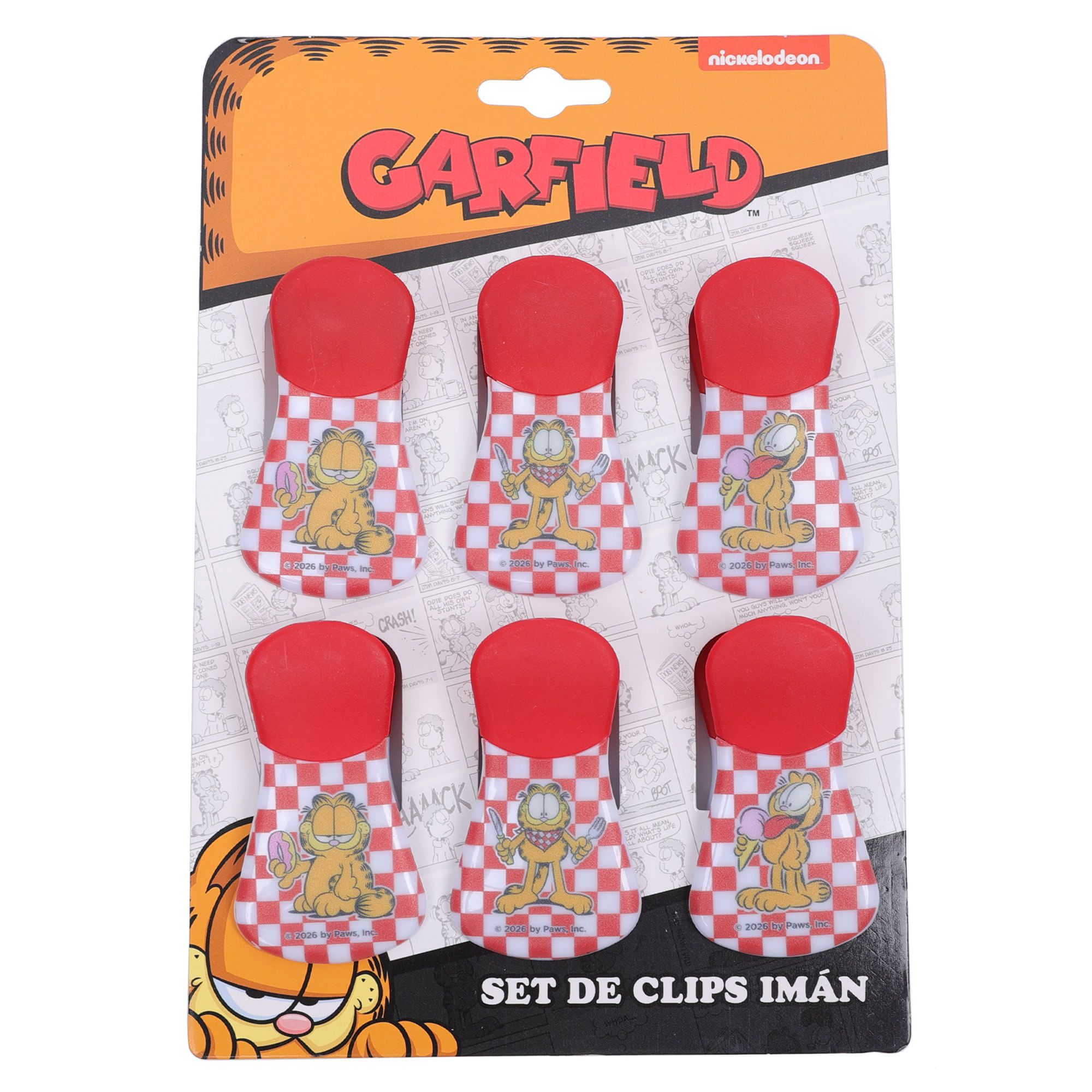 Set de Clips con Imán GARFIELD 6Pzas