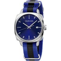 Reloj para Hombre Calvin Klein Fraternity K9N111UN Suizo Fecha Correa de Nylon Dial Azul