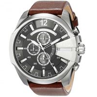 Reloj Diesel Mega Chief DZ4290 Fecha Cronometro Correa de Cuero Marron Dial Gris