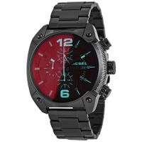 Reloj Diesel Overflow DZ4316 Fecha Cronometro Cristal Iridiscente Acero Inoxidable Negro