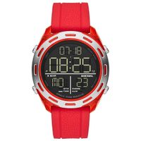 Reloj Diesel Crusher DZ1900 Digital Alarma Luz Correa de Silicona Rojo