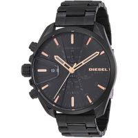 Reloj Diesel MS9 Chrono DZ4524 Fecha Cronometro Acero inoxidable Negro Oro Rosado