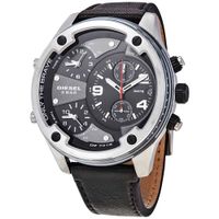 Reloj Diesel Boltdown DZ7415 Triple Hora Fecha Cronometro Correa de Cuero Negro
