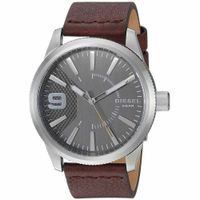 Reloj Diesel Rasp DZ1802 Acero Inoxidable Correa de Cuero Marrón Dial Gris