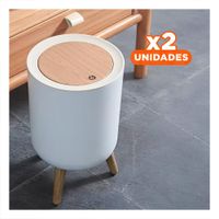 Pack2 Basurero Compacto con Tapa Push y Patitas para Cocina y Hogar Y Regalo Sticker