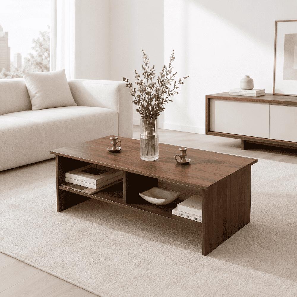 Mesa de centro rectangular Kova color caramelo Muebleo.pe