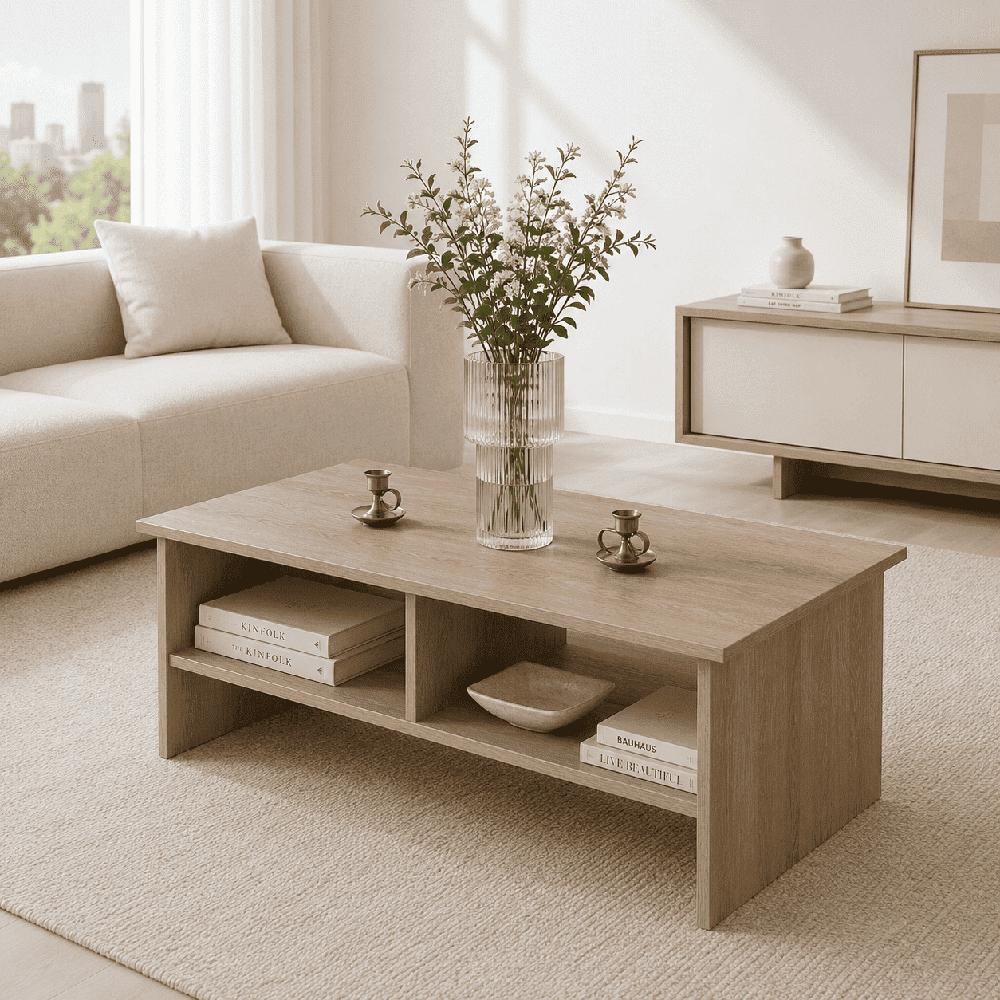 Mesa de centro rectangular Kova color madera Muebleo.pe