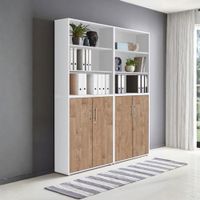 Librero Estante Anubis Blanco y Marrón 165x220x30 | Masiva Home
