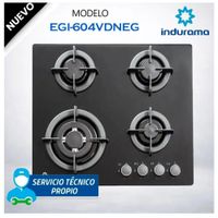 Cocina a Gas Empotrable INDURAMA EGI-604VDNEG 4 Hornillas - Negro