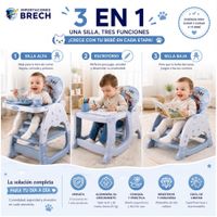 SILLA DE COMER PARA BEBÉ 3 EN 1 GATO CON BLUETOOTH - MUSICA - MESA DIDÁCTICA Y ACCESORIOS PREMIUM