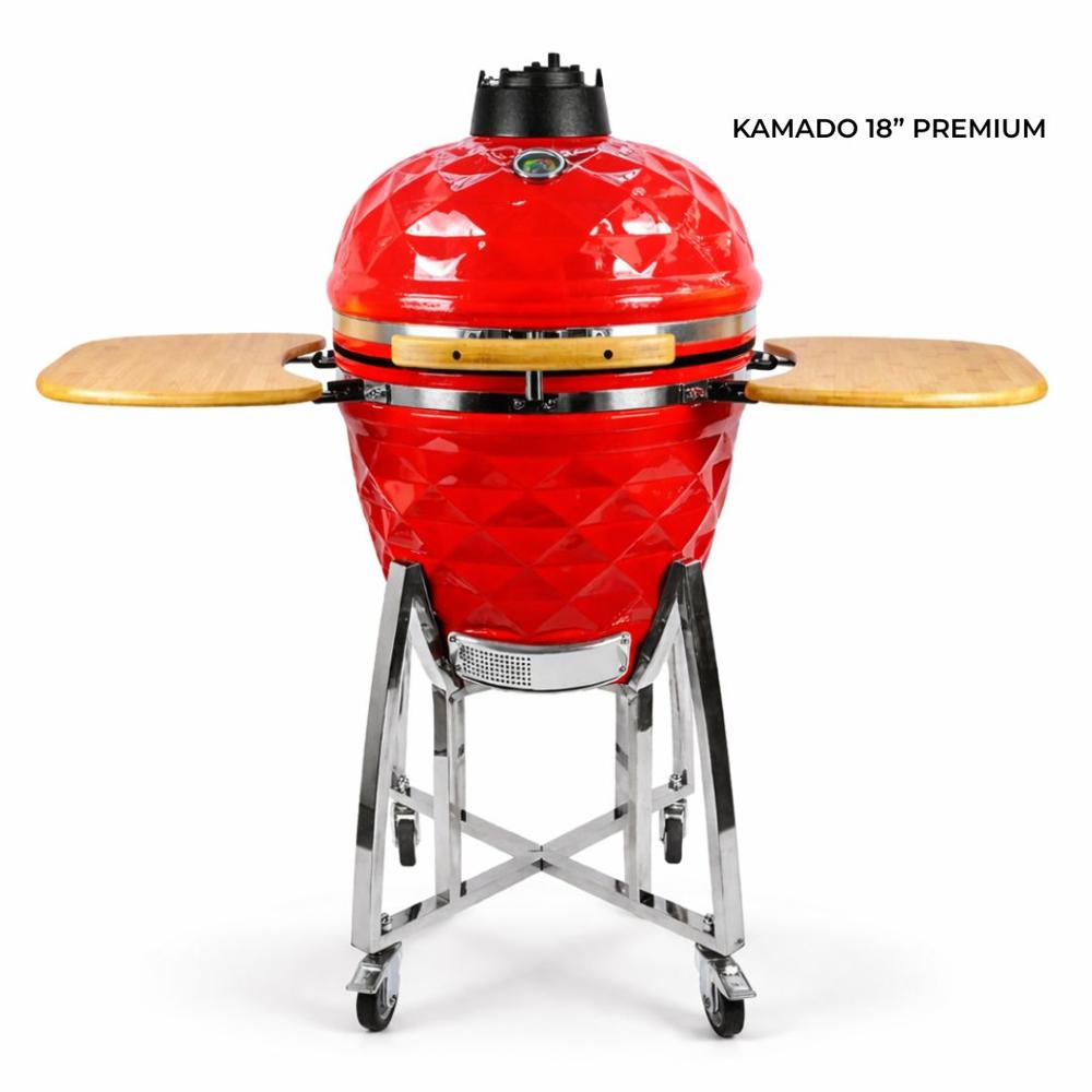 Kamado Diamond 18? Parrilla en color Rojo con Accesorios