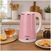 Hervidor Eléctrico para Agua Automático MA-2323 de 2 Litros 1500W con Base 360 grados Rosado