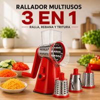 Rallador De Verduras Espiral multiusos con 3 cuchillas de Acero inoxidable