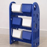 Organizador de Juguetes Infantil con 6 Compartimentos - Azul